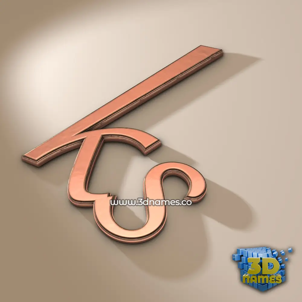 ks in Rose Gold style - 3D name wallpaper