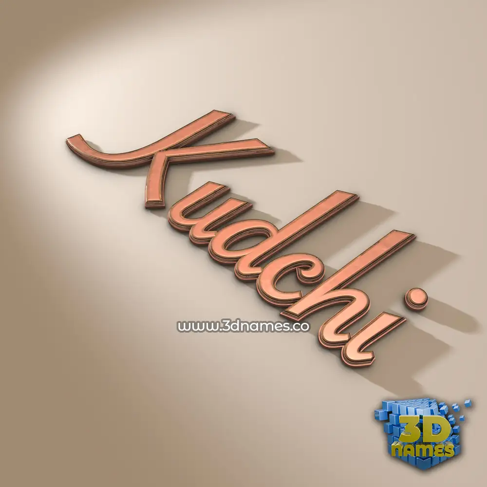 kudchi in Rose Gold style - 3D name wallpaper