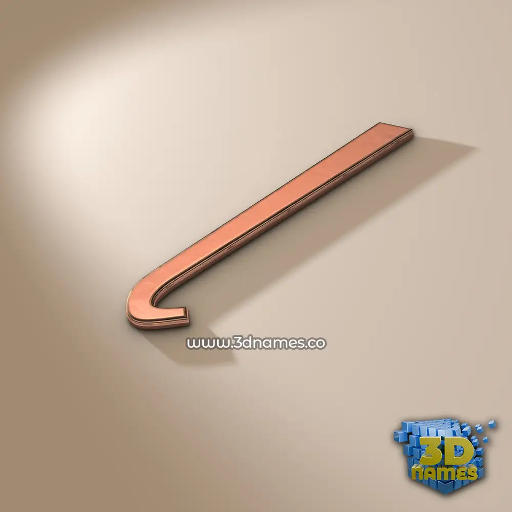 l in Rose Gold style - 3D name wallpaper