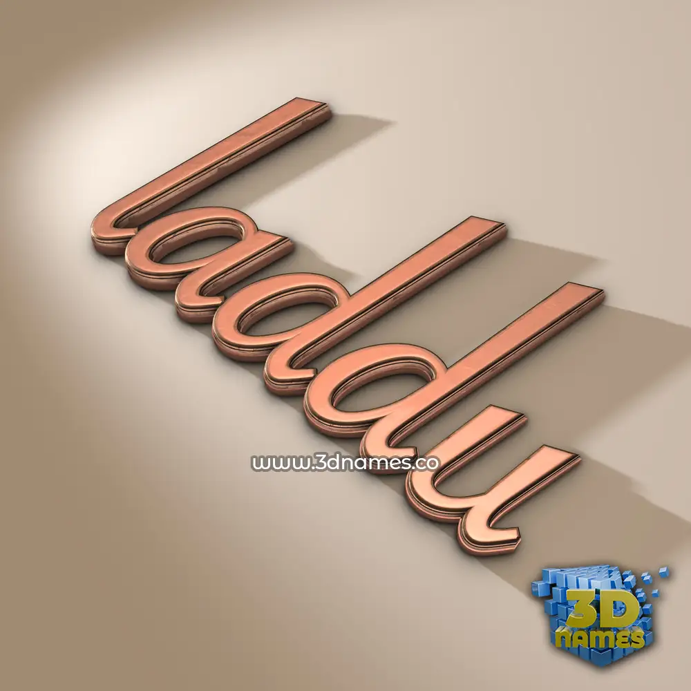 laddu in Rose Gold style - 3D name wallpaper
