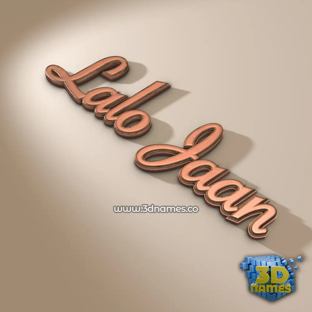 lalo jaan in Rose Gold style - 3D name wallpaper