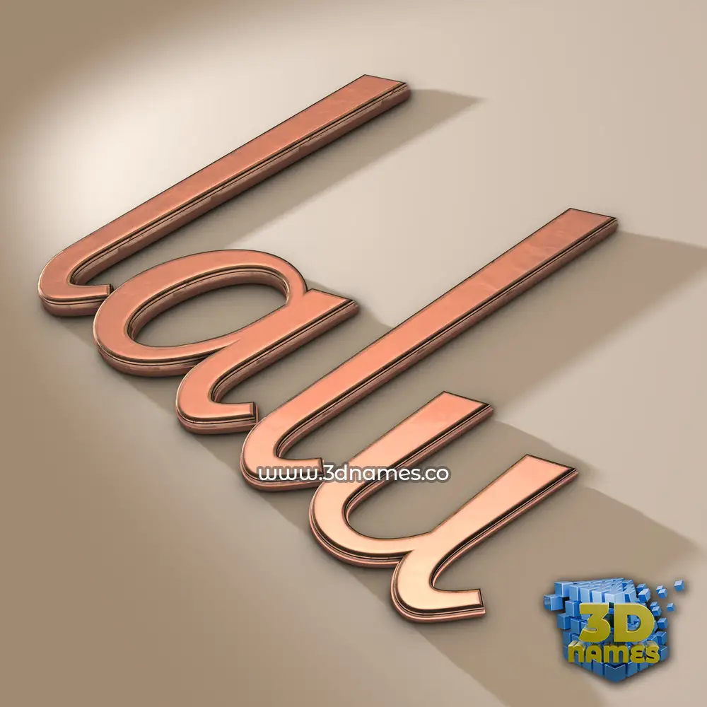 lalu in Rose Gold style - 3D name wallpaper