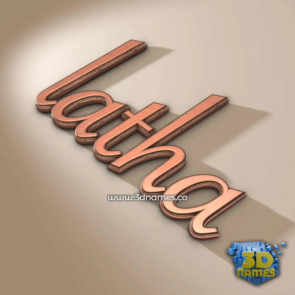 latha in Rose Gold style - 3D name wallpaper