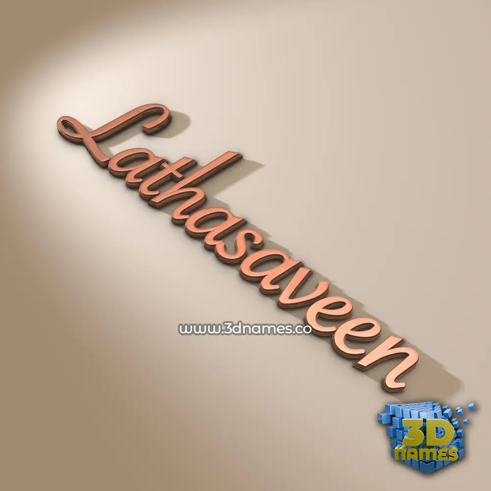 lathasaveen in Rose Gold style - 3D name wallpaper