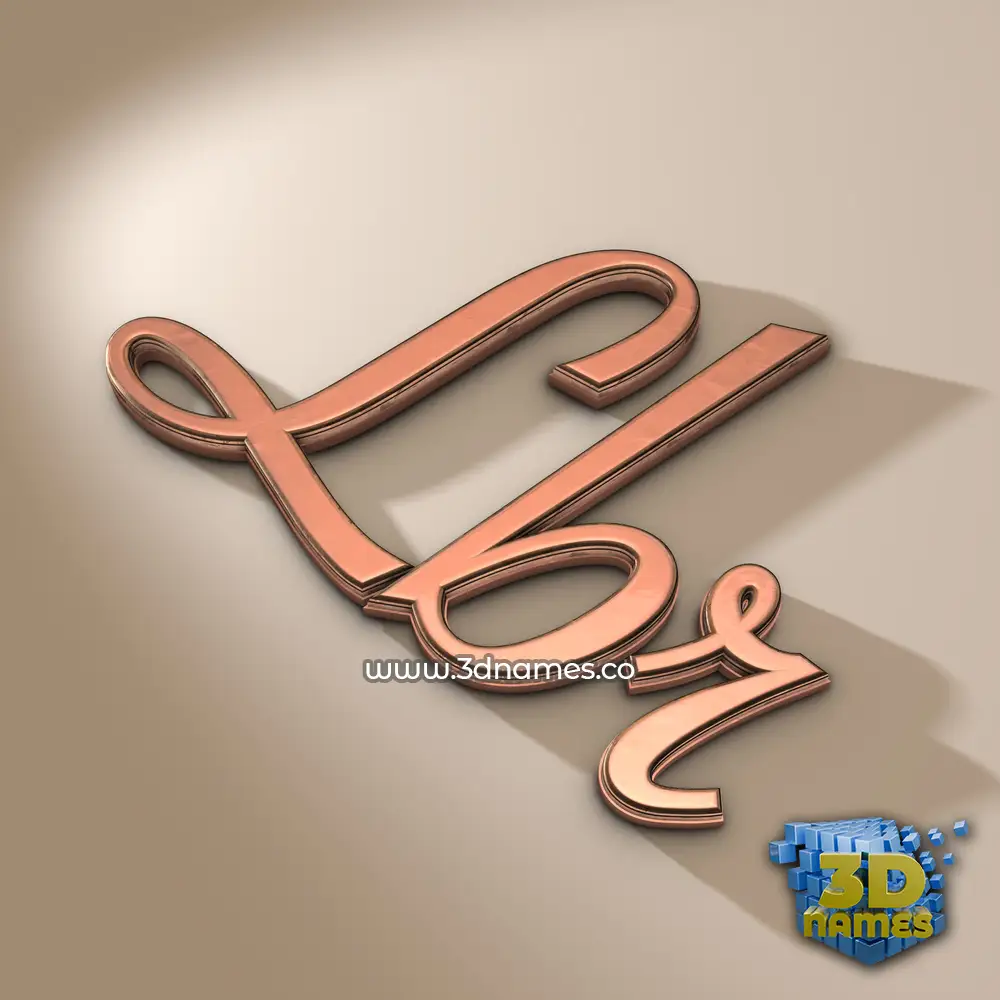 lbr in Rose Gold style - 3D name wallpaper