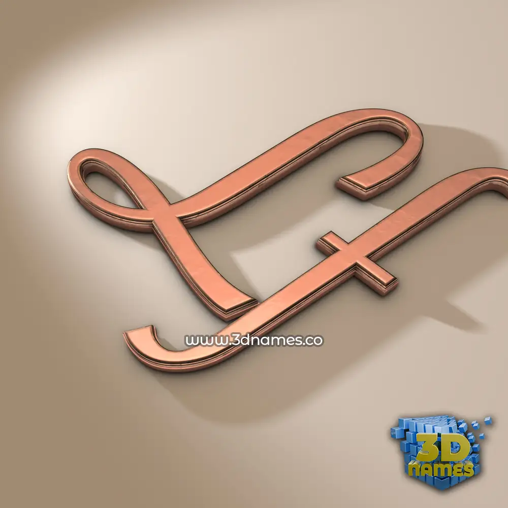 lf in Rose Gold style - 3D name wallpaper