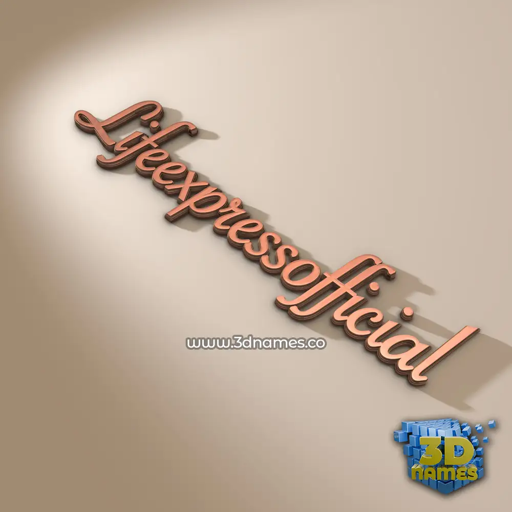 lifeexpressofficial in Rose Gold style - 3D name wallpaper