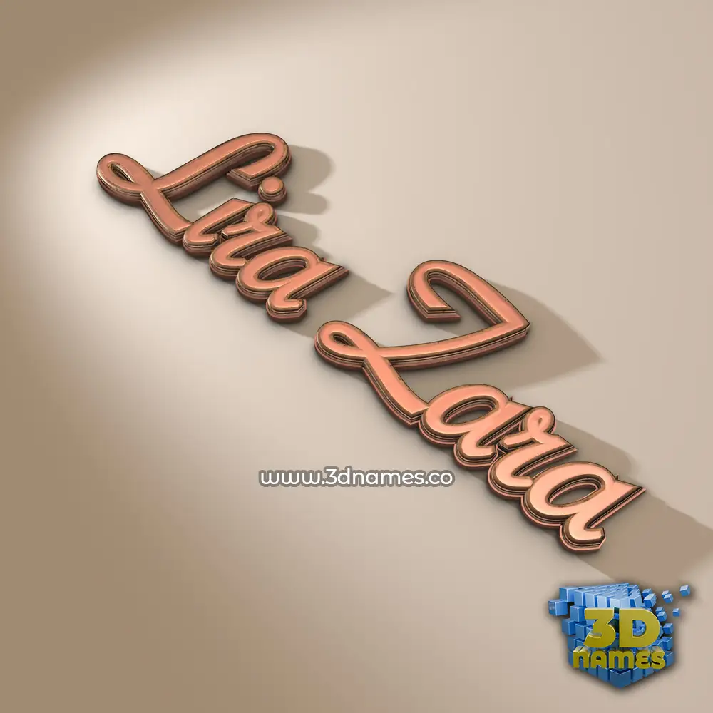 lira zara in Rose Gold style - 3D name wallpaper