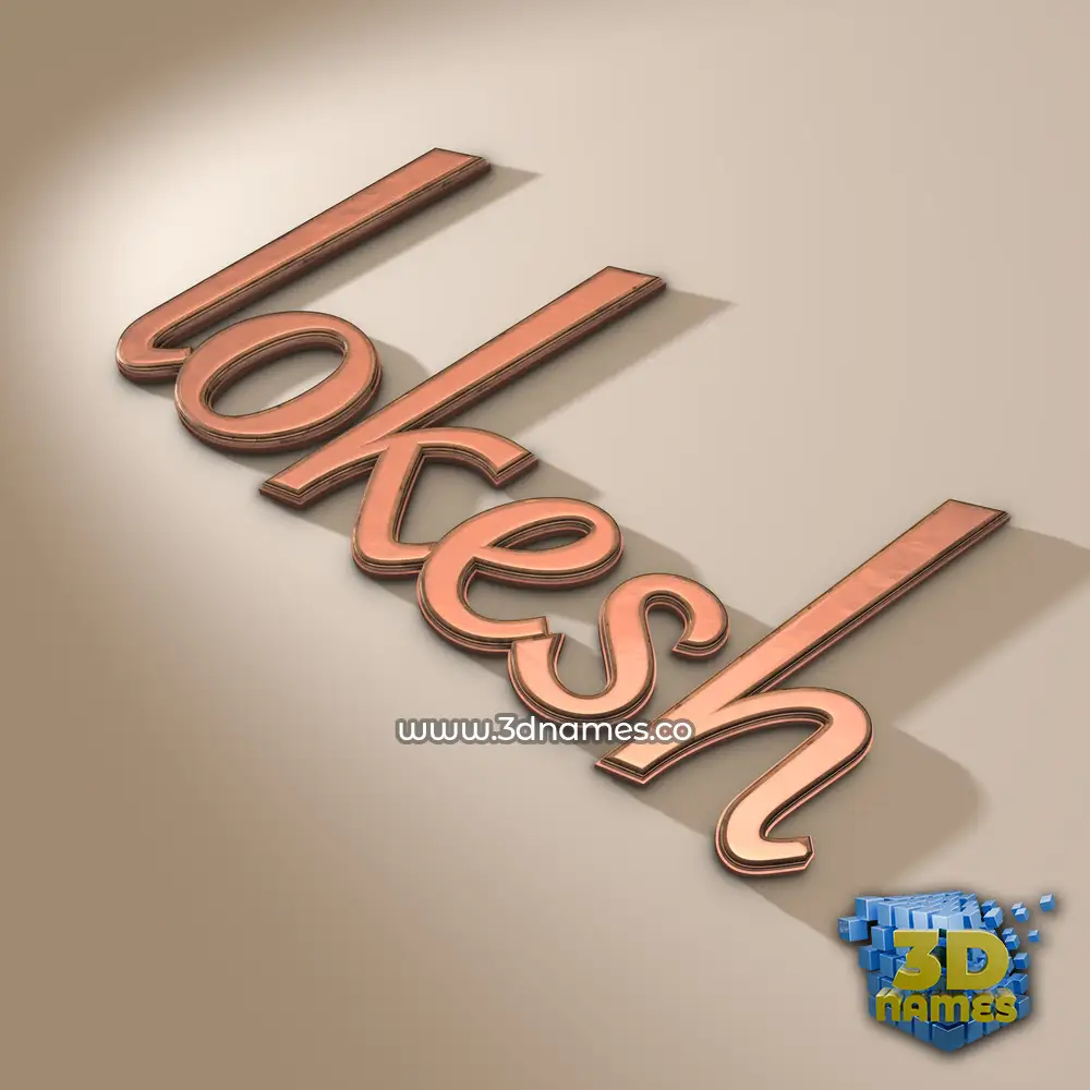 lokesh in Rose Gold style - 3D name wallpaper