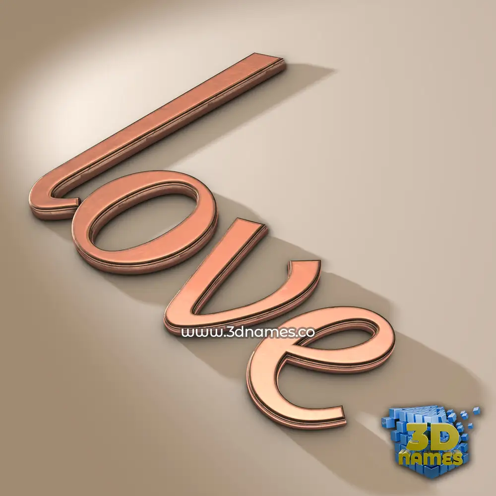 love in Rose Gold style - 3D name wallpaper