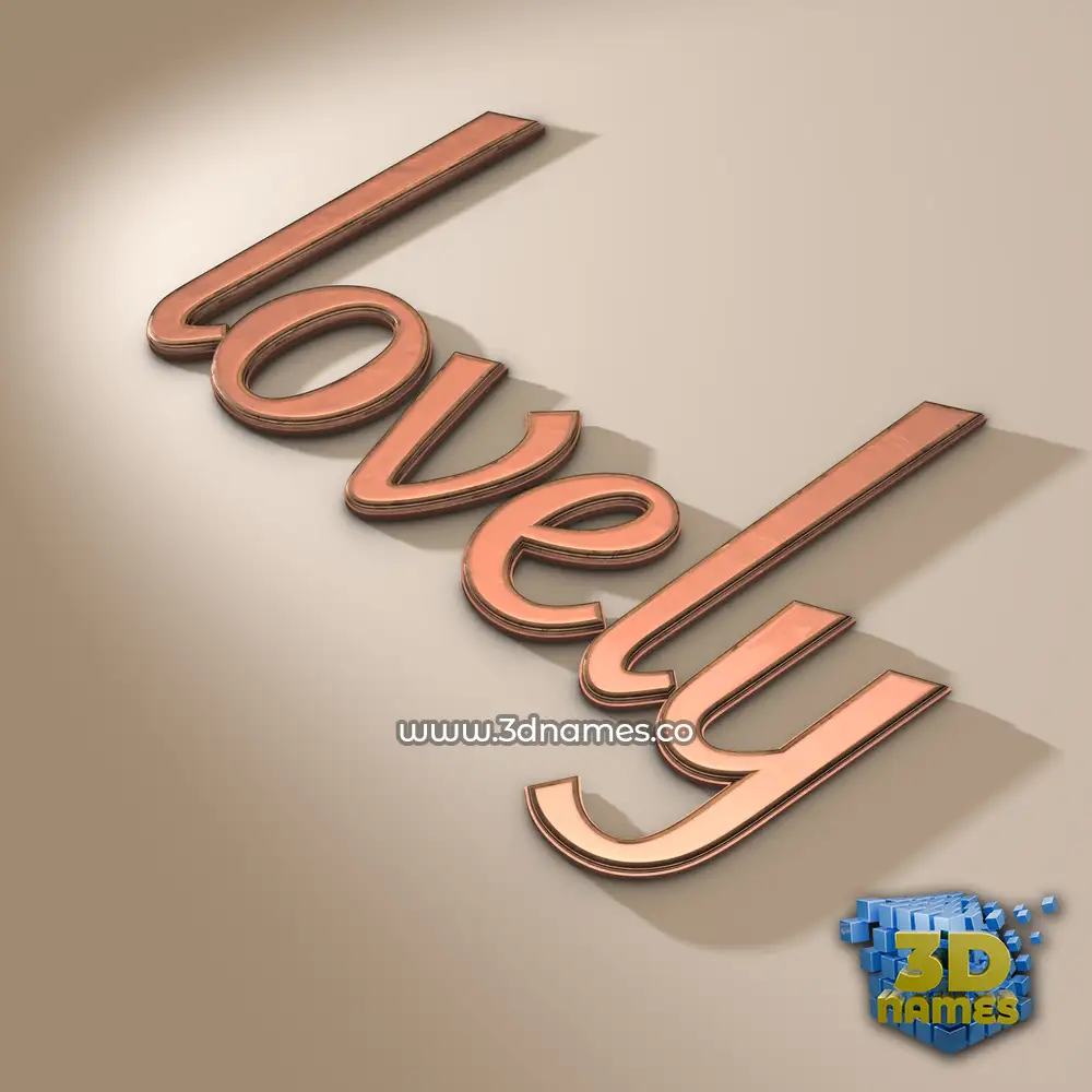 lovely in Rose Gold style - 3D name wallpaper
