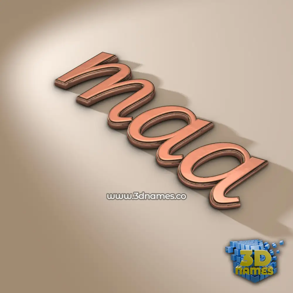 maa in Rose Gold style - 3D name wallpaper