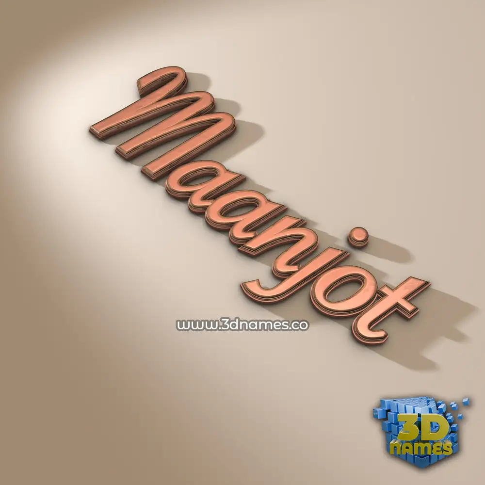 maanjot in Rose Gold style - 3D name wallpaper