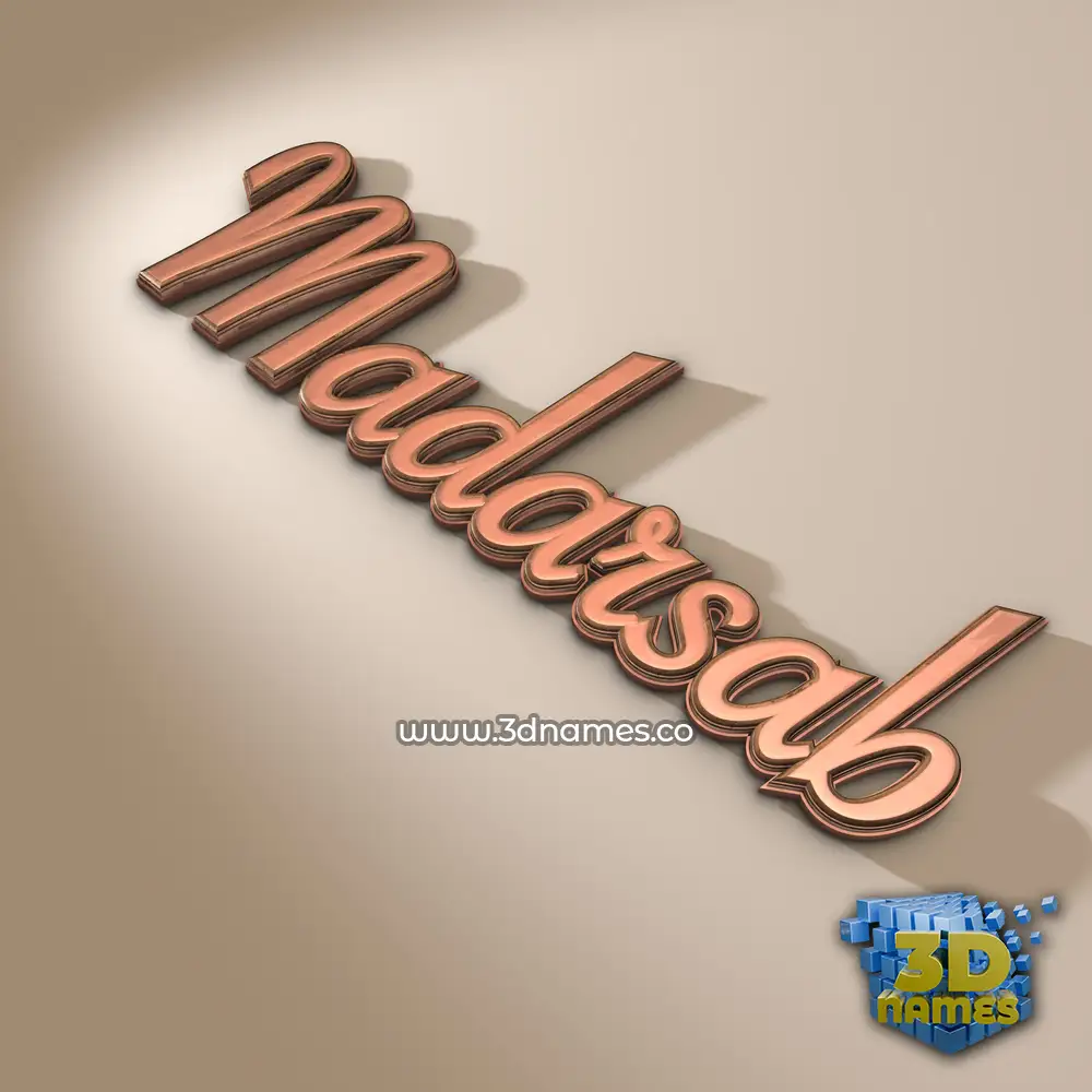 madarsab in Rose Gold style - 3D name wallpaper