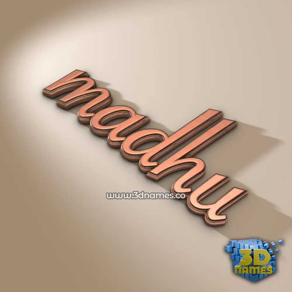 madhu in Rose Gold style - 3D name wallpaper