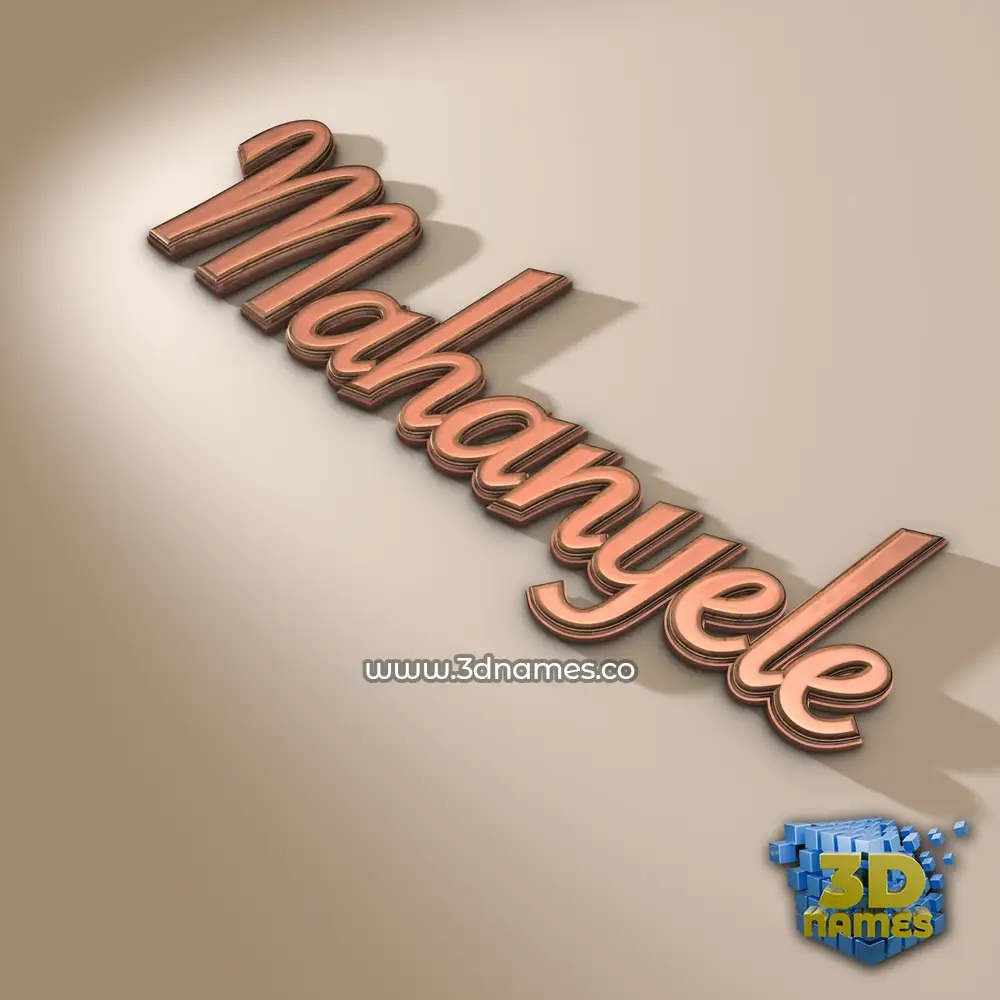 mahanyele in Rose Gold style - 3D name wallpaper