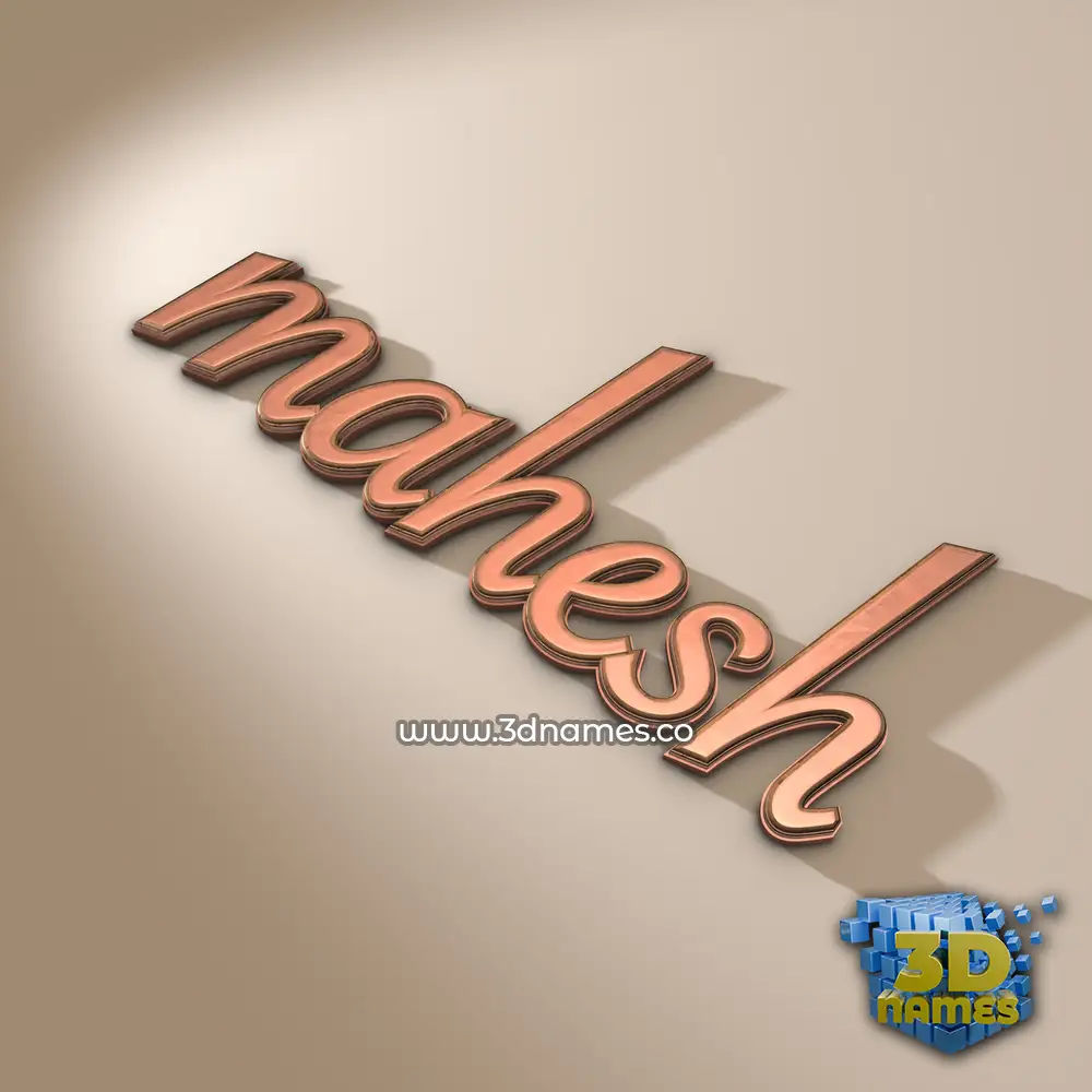 mahesh in Rose Gold style - 3D name wallpaper