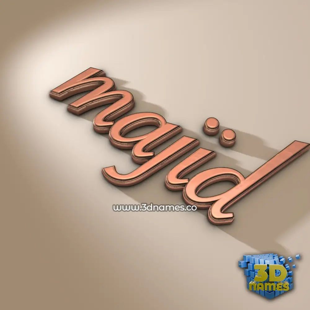 majid in Rose Gold style - 3D name wallpaper