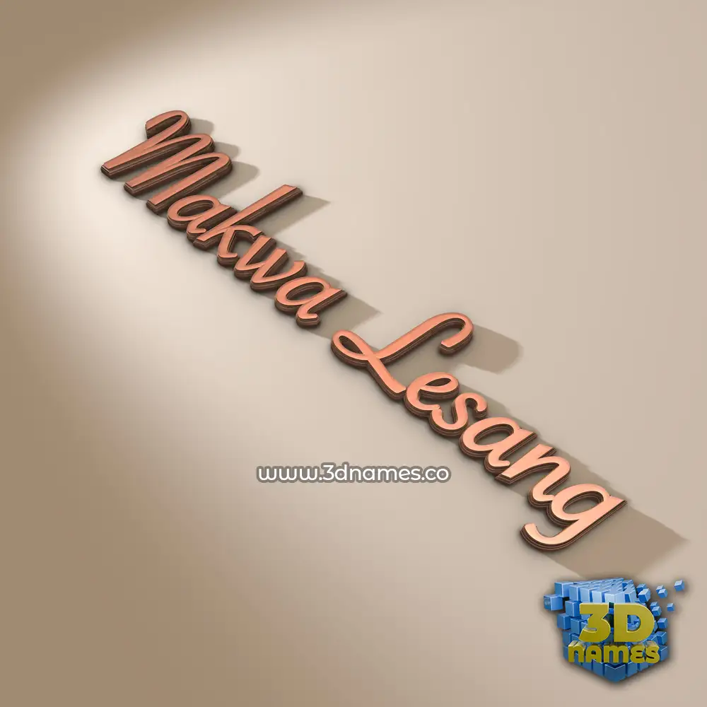 makwa lesang in Rose Gold style - 3D name wallpaper