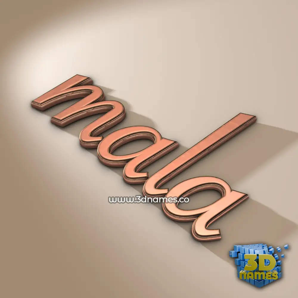 mala in Rose Gold style - 3D name wallpaper