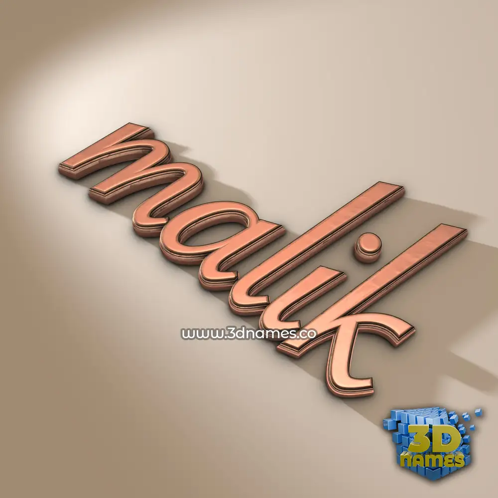 malik in Rose Gold style - 3D name wallpaper