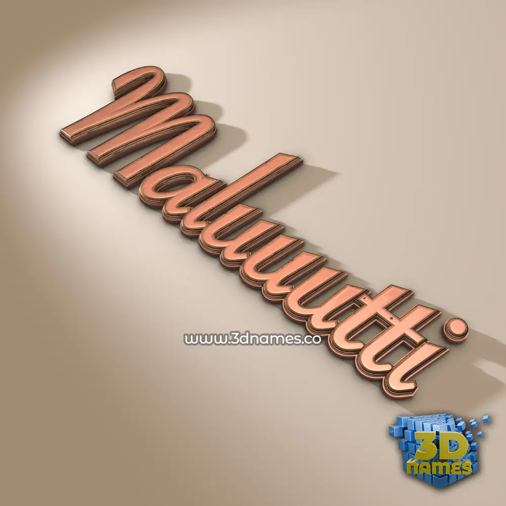 maluuutti in Rose Gold style - 3D name wallpaper