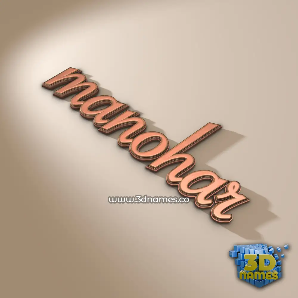 manohar in Rose Gold style - 3D name wallpaper