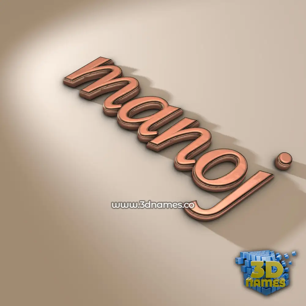 manoj in Rose Gold style - 3D name wallpaper