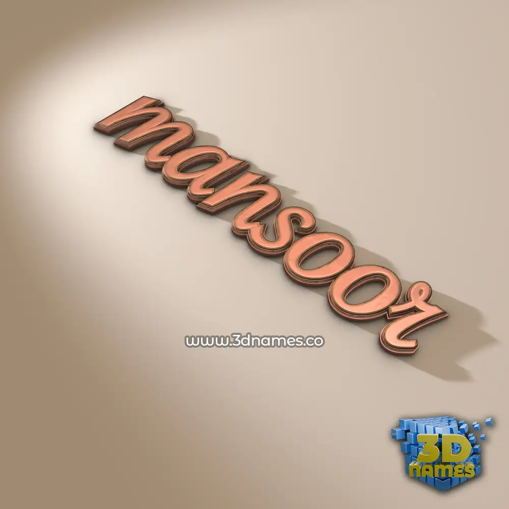 mansoor in Rose Gold style - 3D name wallpaper