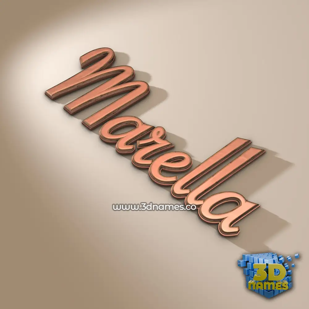 marella in Rose Gold style - 3D name wallpaper