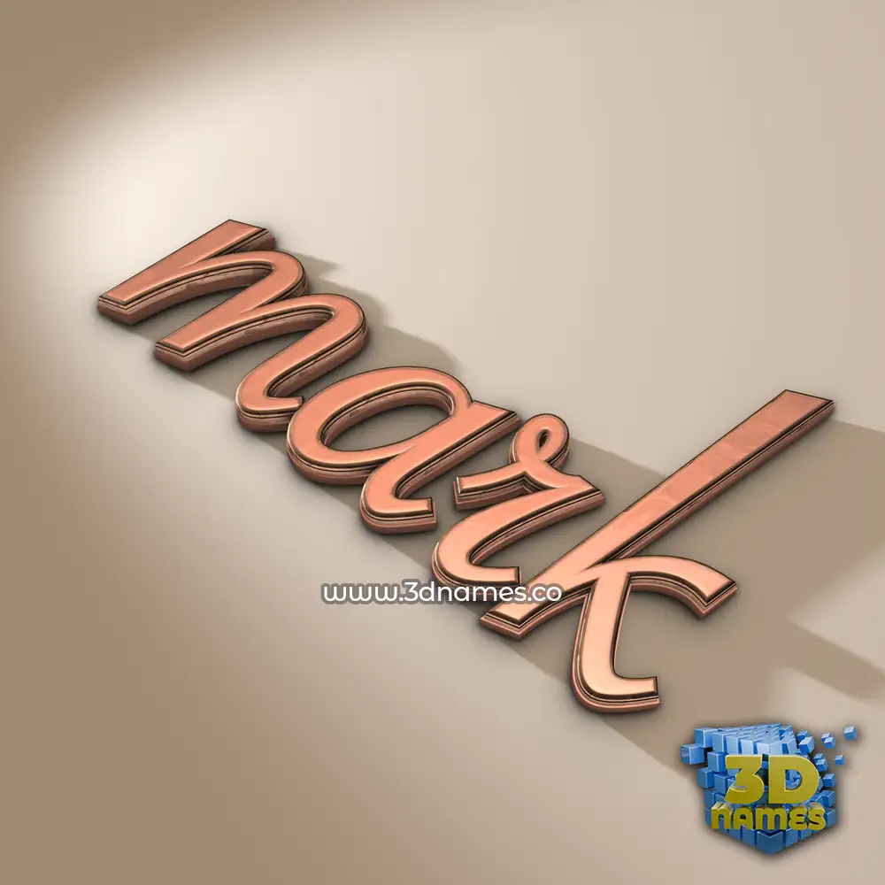 mark in Rose Gold style - 3D name wallpaper