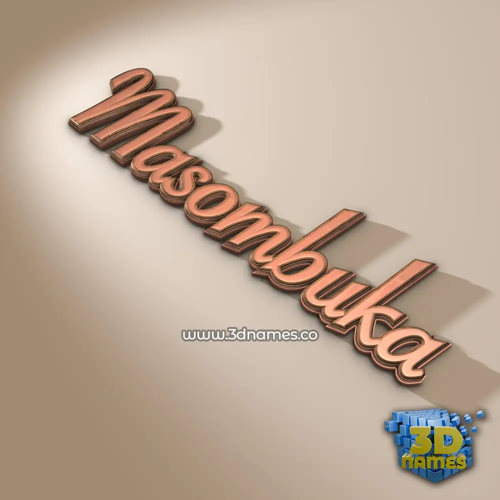 masombuka in Rose Gold style - 3D name wallpaper
