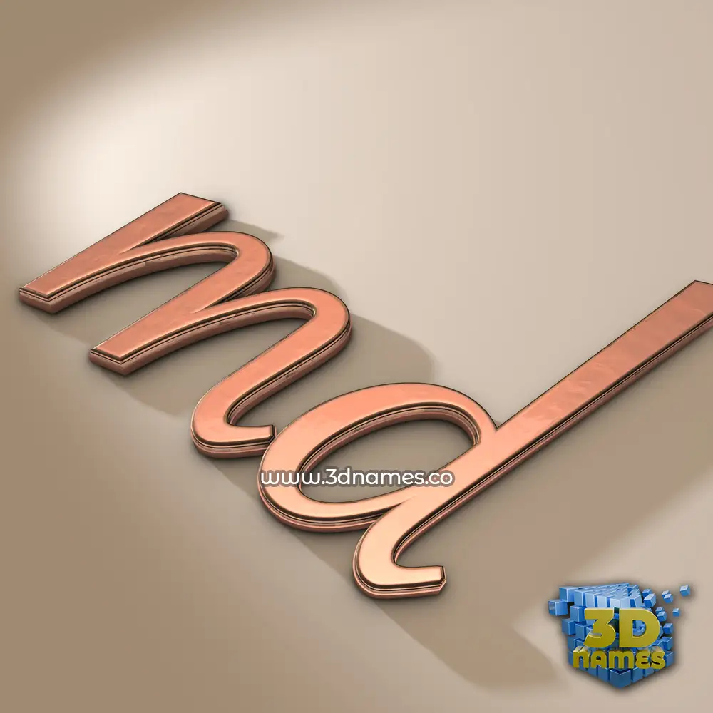 md in Rose Gold style - 3D name wallpaper