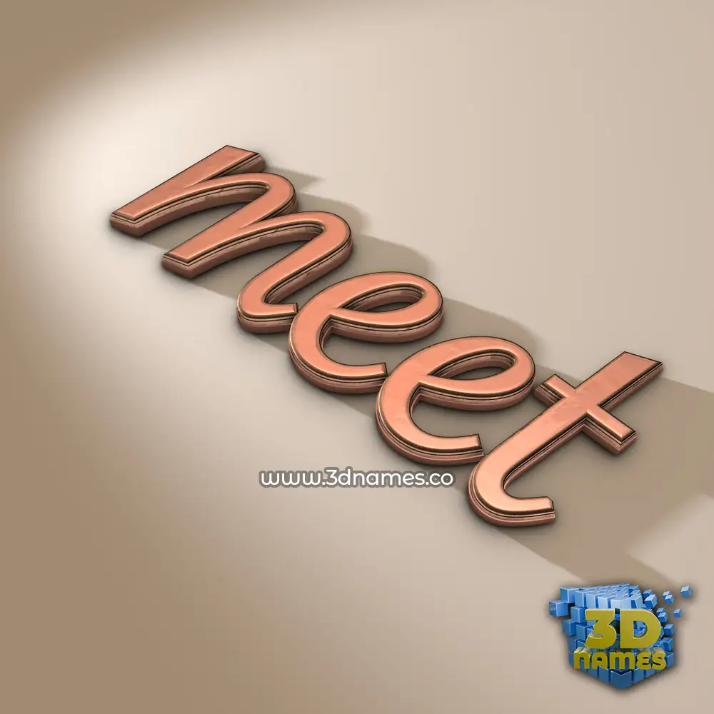 meet in Rose Gold style - 3D name wallpaper