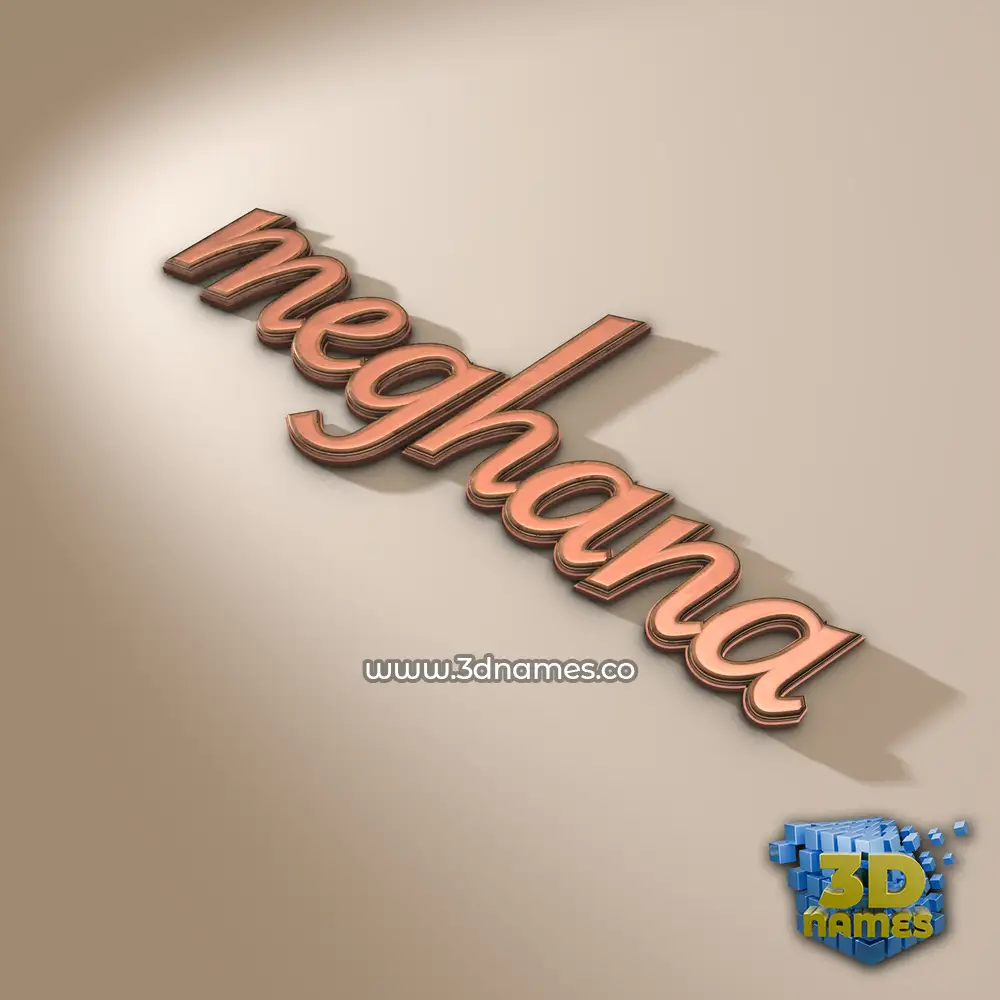 meghana in Rose Gold style - 3D name wallpaper