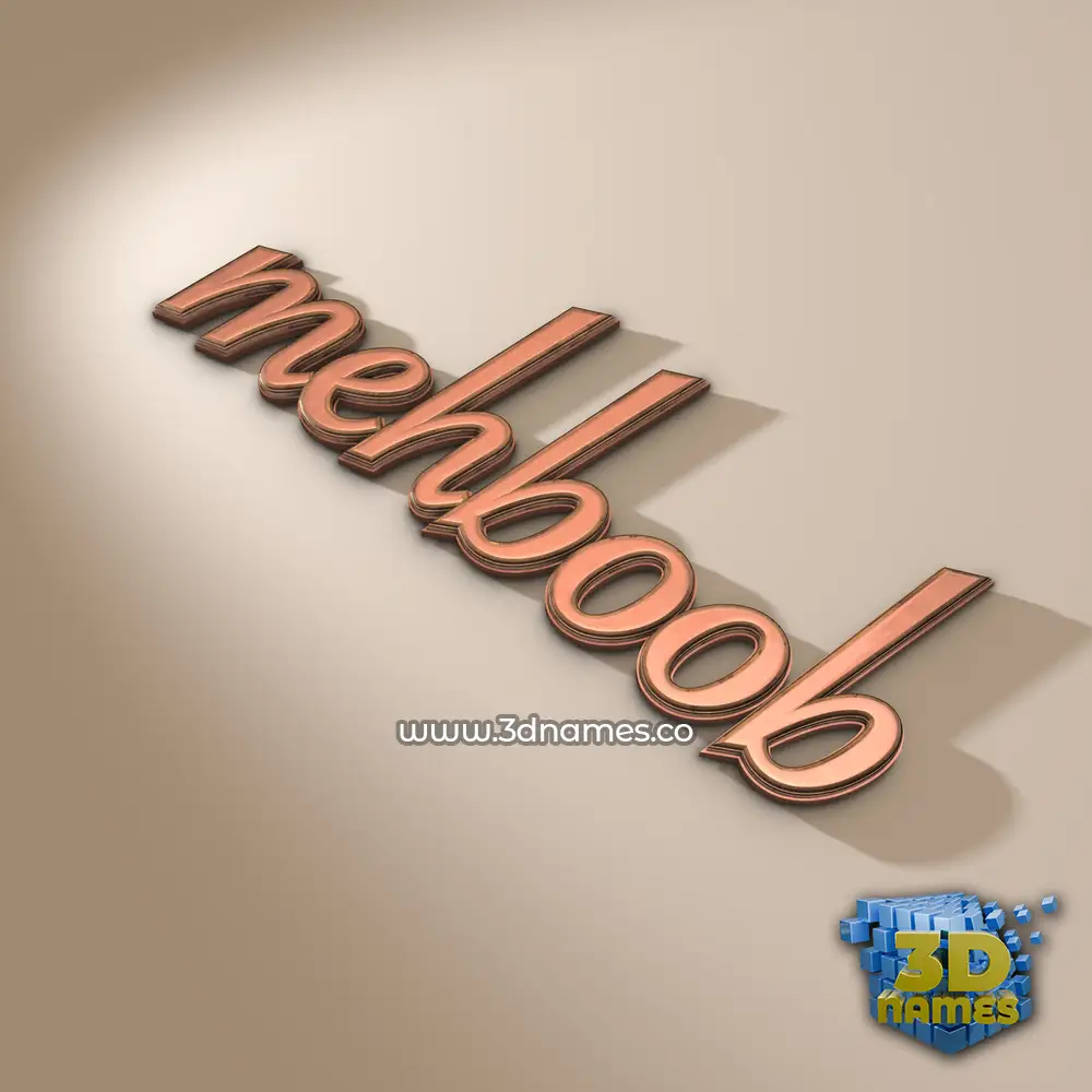 mehboob in Rose Gold style - 3D name wallpaper