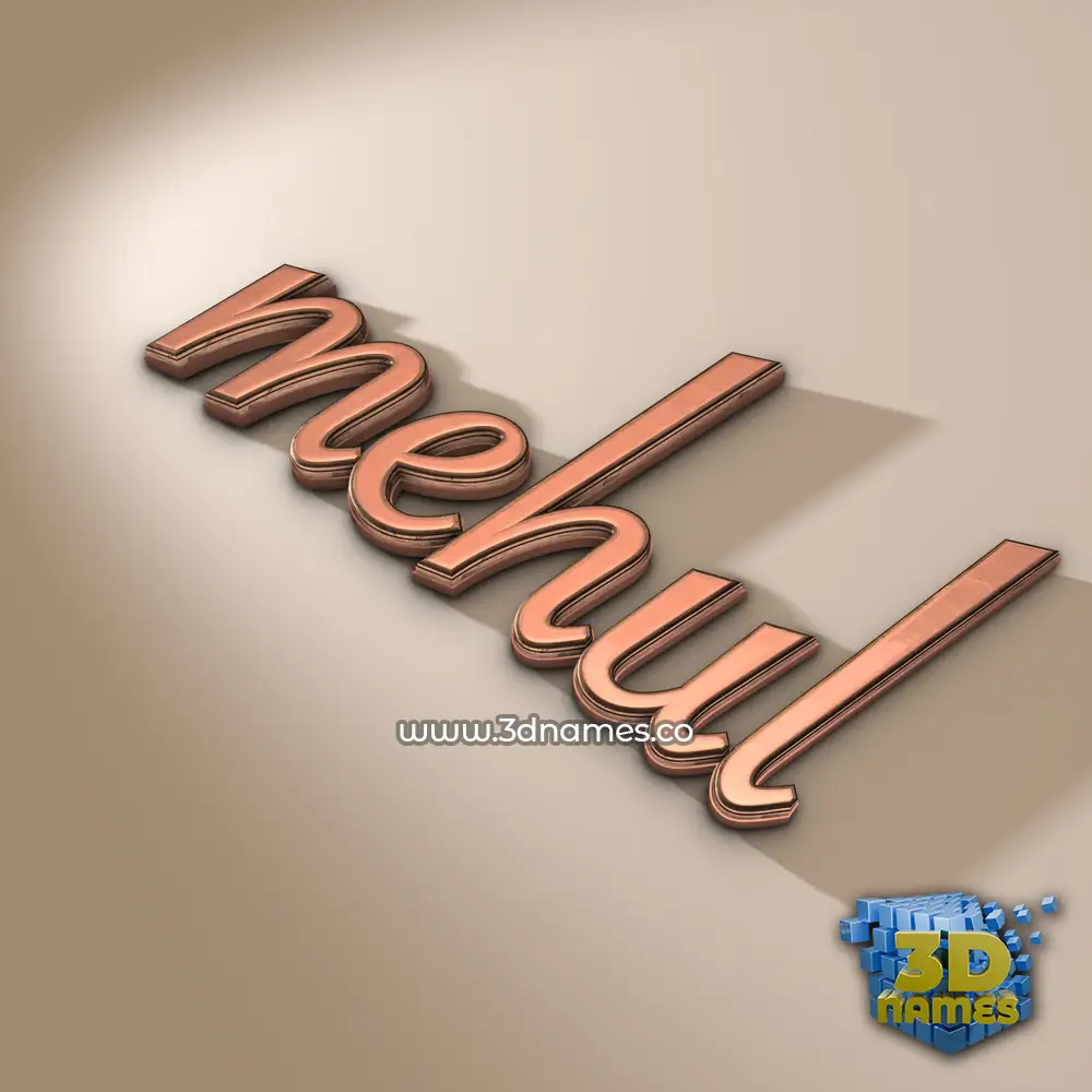 mehul in Rose Gold style - 3D name wallpaper