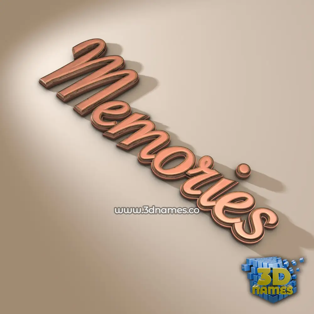 memories in Rose Gold style - 3D name wallpaper