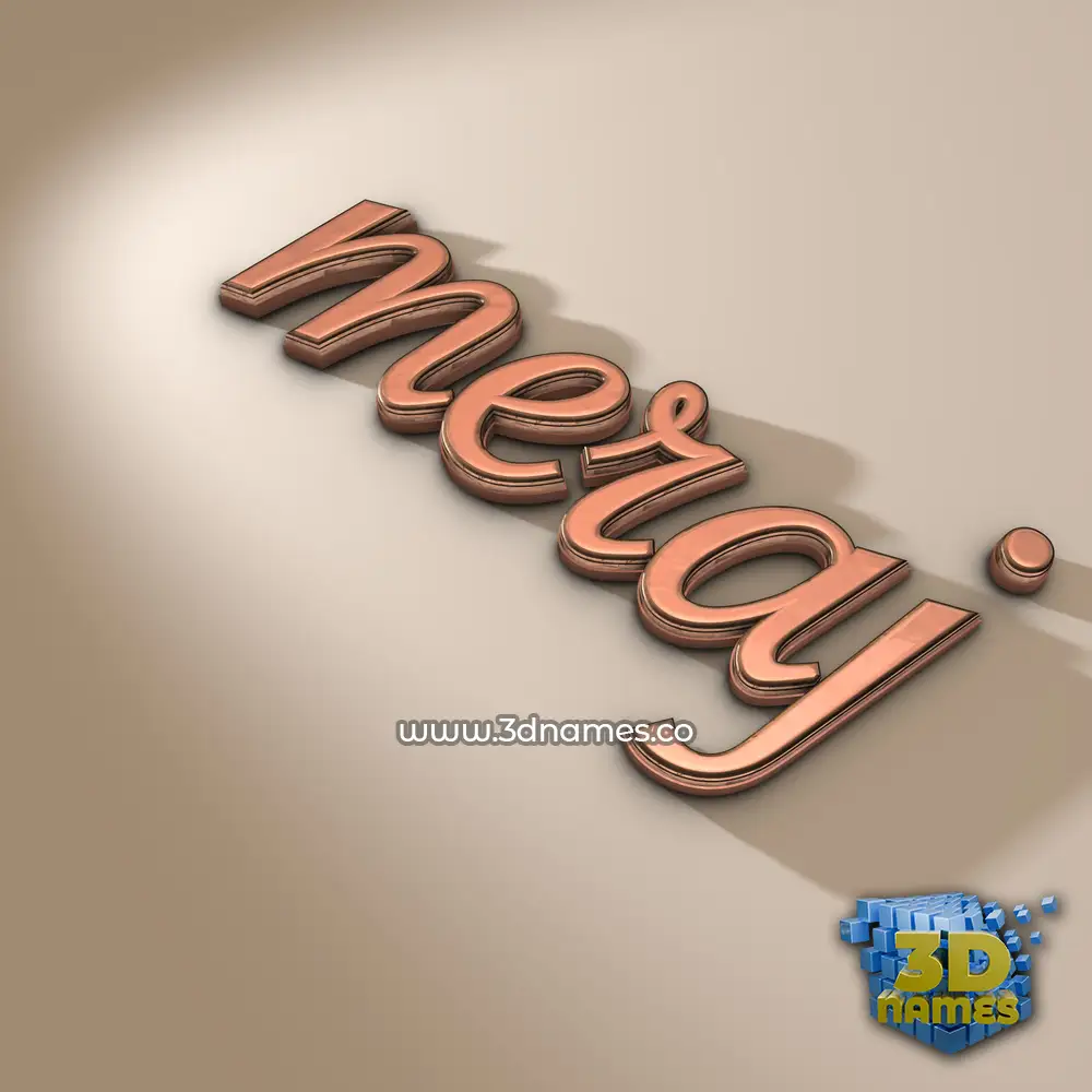 meraj in Rose Gold style - 3D name wallpaper