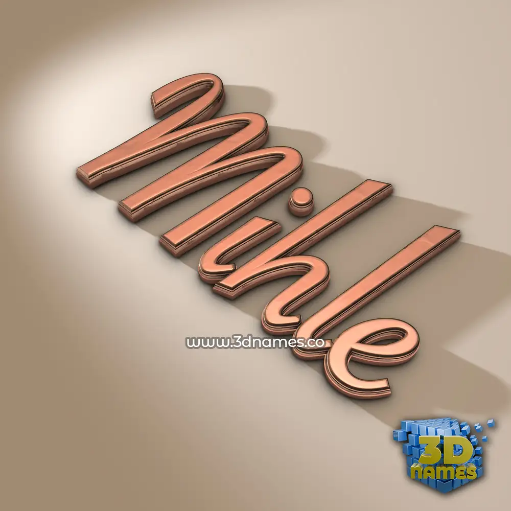 mihle in Rose Gold style - 3D name wallpaper