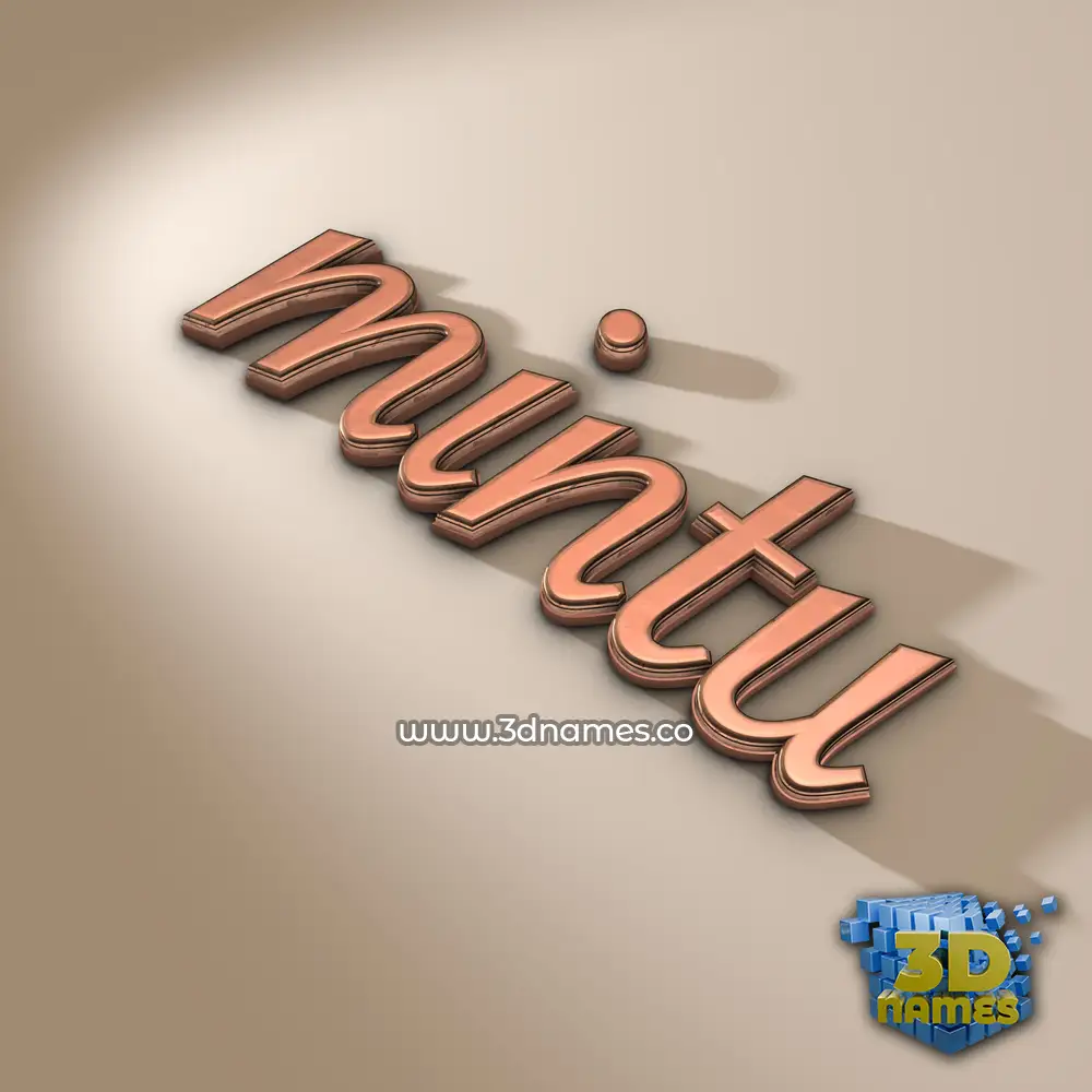 mintu in Rose Gold style - 3D name wallpaper