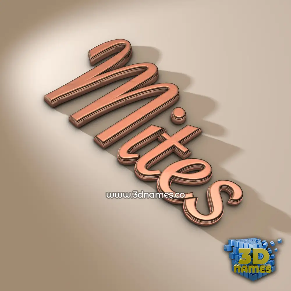mites in Rose Gold style - 3D name wallpaper