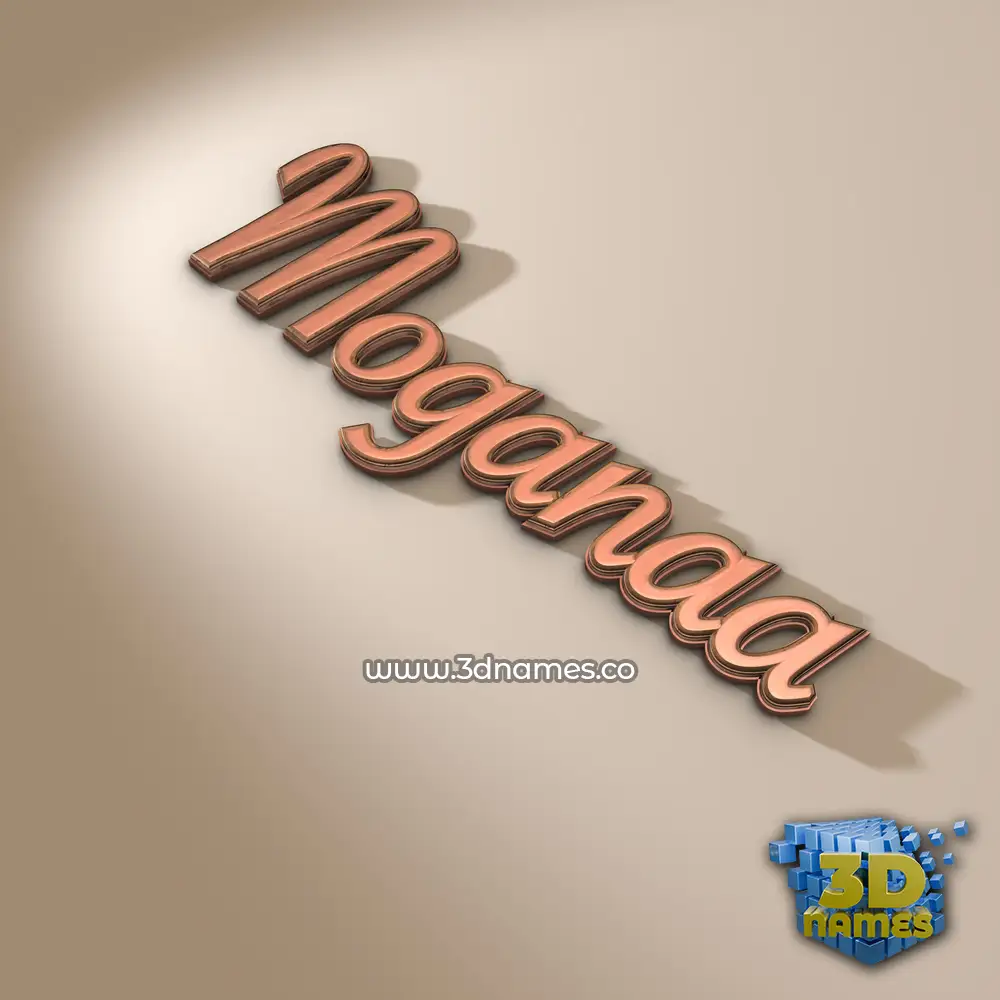 moganaa in Rose Gold style - 3D name wallpaper