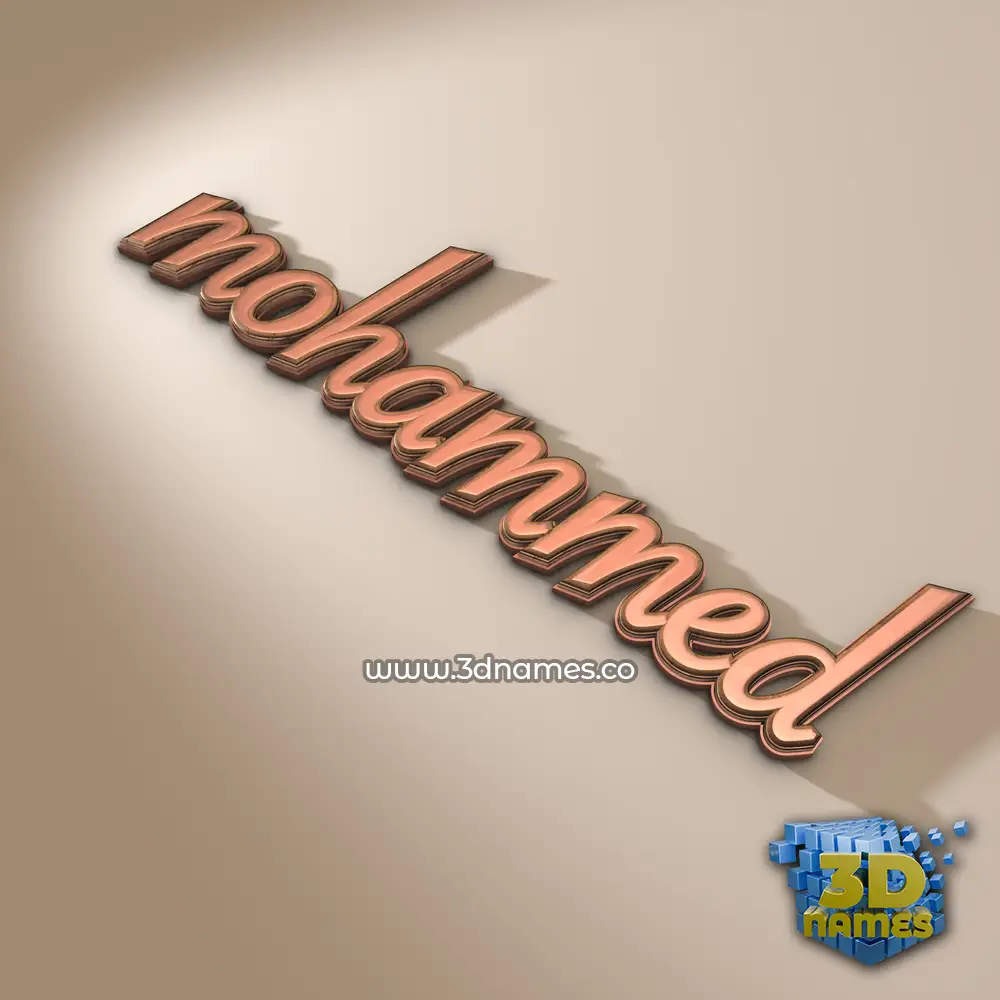 mohammed in Rose Gold style - 3D name wallpaper