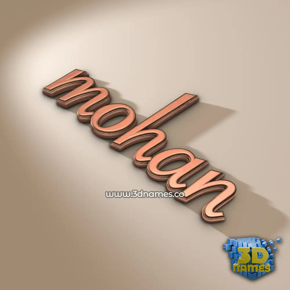 mohan in Rose Gold style - 3D name wallpaper