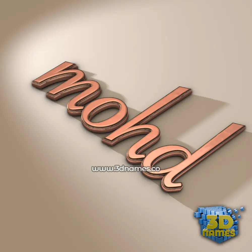 mohd in Rose Gold style - 3D name wallpaper