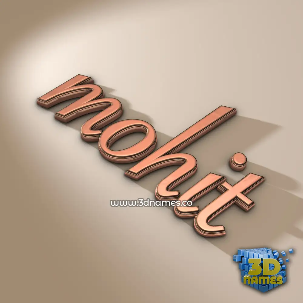 mohit in Rose Gold style - 3D name wallpaper