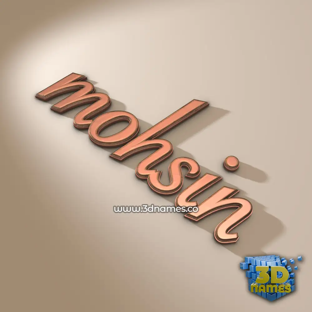 mohsin in Rose Gold style - 3D name wallpaper