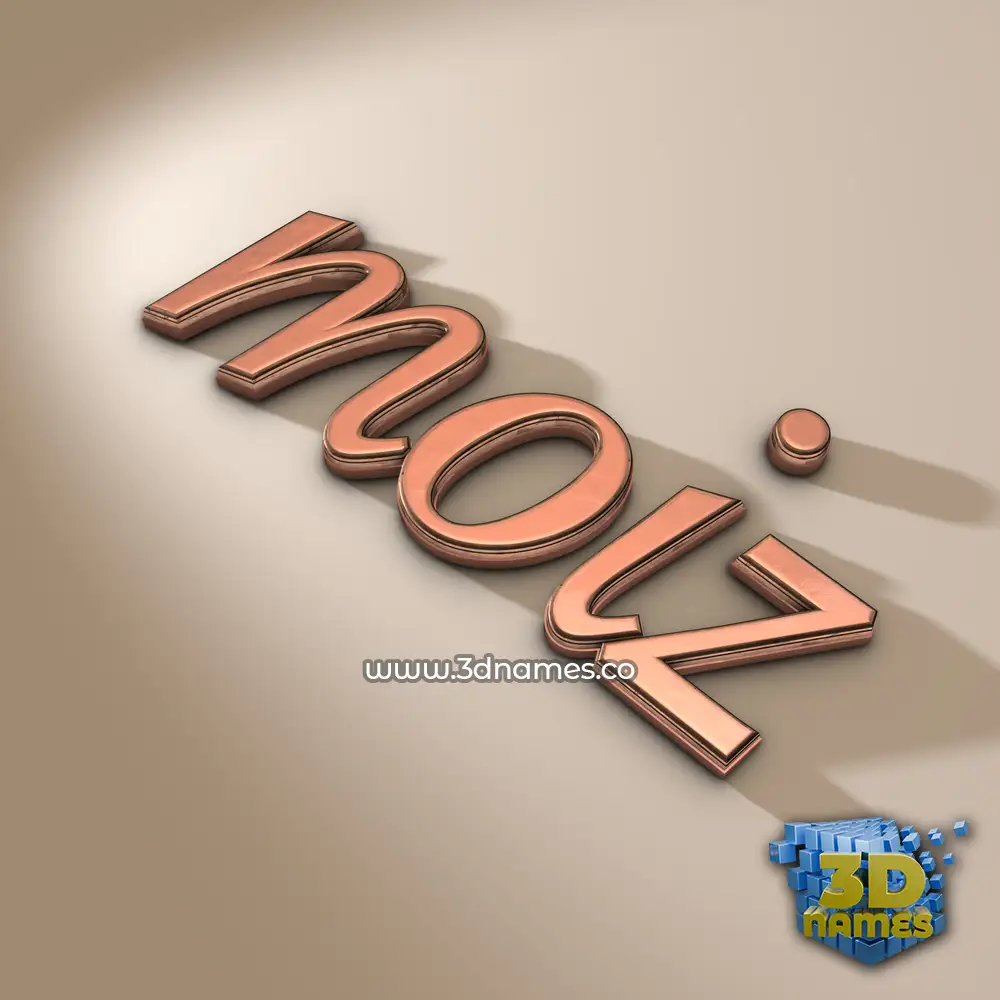 moiz in Rose Gold style - 3D name wallpaper