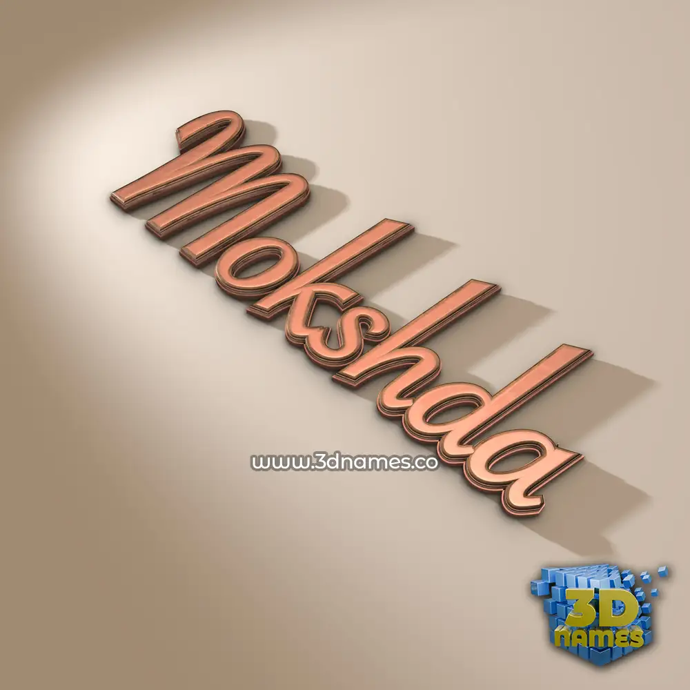 mokshda in Rose Gold style - 3D name wallpaper